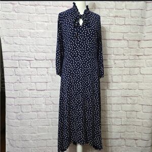 Boden Polka Dot Maxi Dress with Necktie, High/Low 20/22L